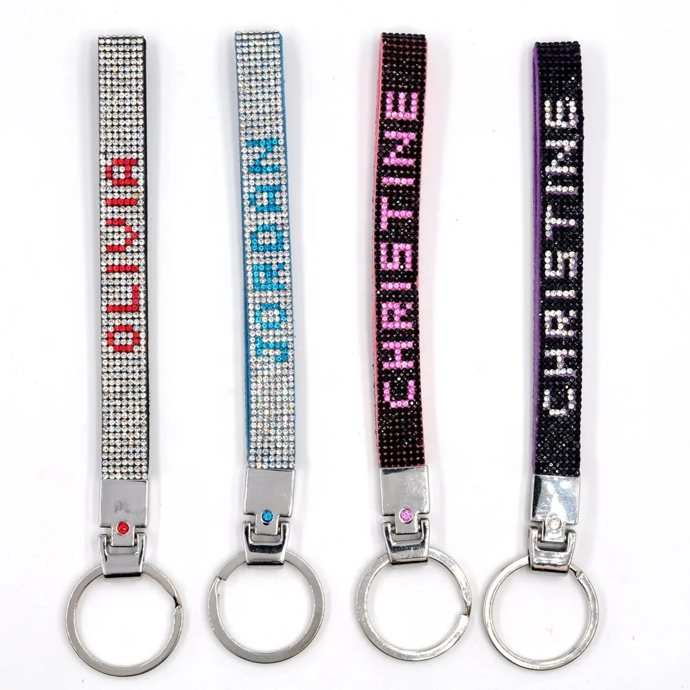 Multi color inspiration bling wrist keychain personalized wristlet key fobs key chain durable wrist keychain holder