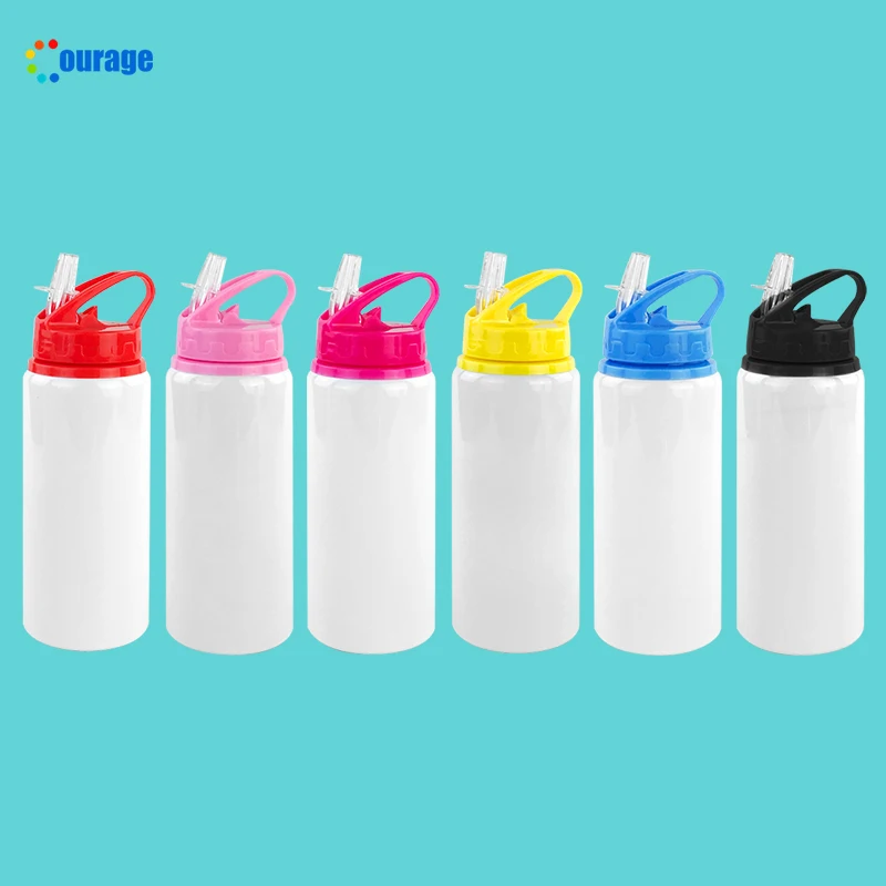 custom printing 600ml 750ml sublimation sippy cup aluminum water bottles