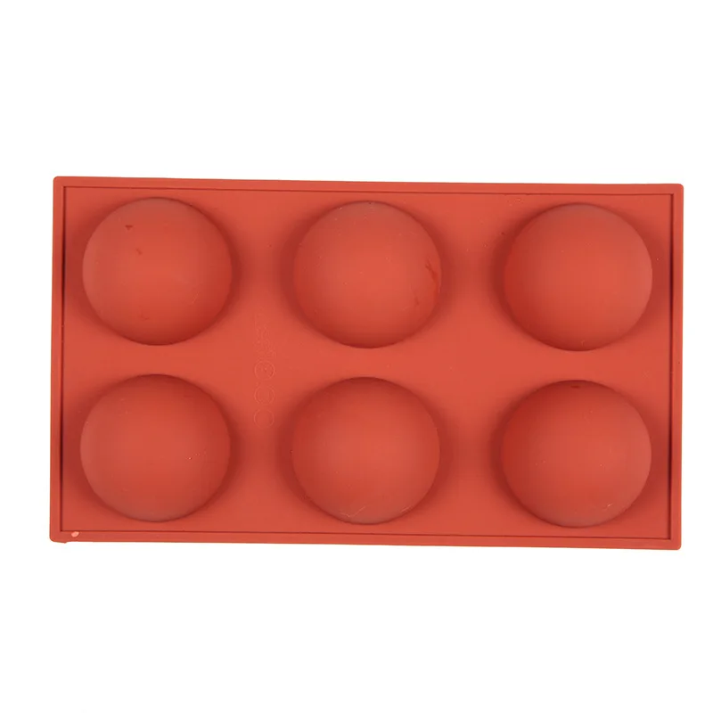 6 Hole Half Sphere Shaped silicone Semi Sphere Soap Chocolate Ice Cake Mold