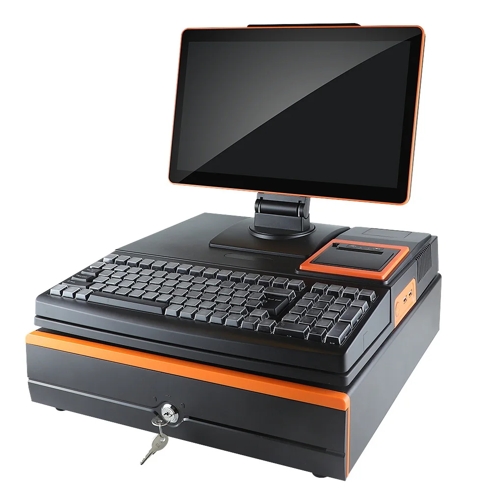 Single Screen 15.6 Inch Android Window System Pos All In One Pc Kiosk Touch Screen Vga Usb Port