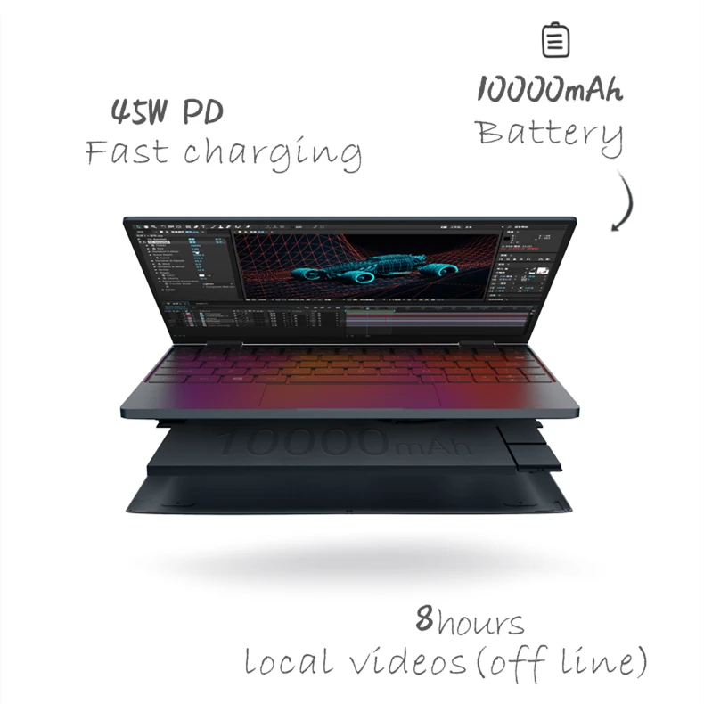 CRELANDER Onemix 4 Mini Laptop 10.1 Inch Touch Screen Intel Core I5-1130G7 2 in 1 Convertible Laptop Notebook Pocket Computer