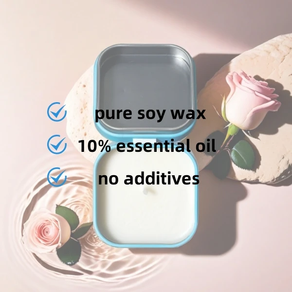 Loysu Cube Sugar Soy Wax 70g Scented Candle with Velvet Rose Oud Floral Scent Aroma Fragrance for Home Hotel Restaurant Gift