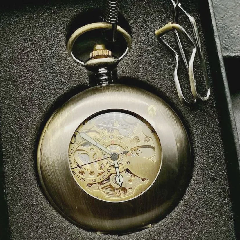 Antique Skeleton Hollow Mechanical Watch Automatic Mechanical Pocket Watches