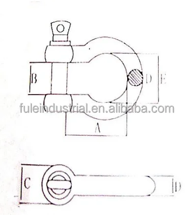 Customized 304 316 Stainless Steel Shackle Sailboat Yacht Screw Pin Anchor Towing Winch Shackles JIS Type Bow Shackles