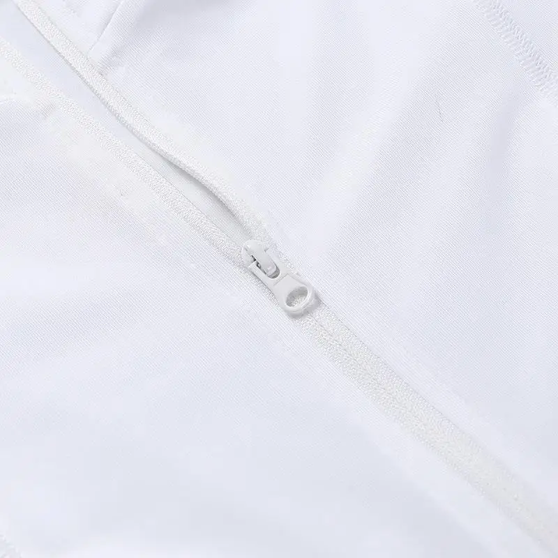 2022 Sport Yoggar Gym Jogging Skinny White Long Sleeve Half Zip Jumpsuits For Women Ladies