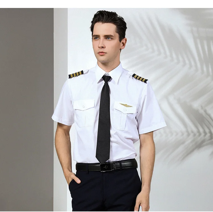 
custom white men twill Military 60%cotton 40%polyester work uniform shirt 