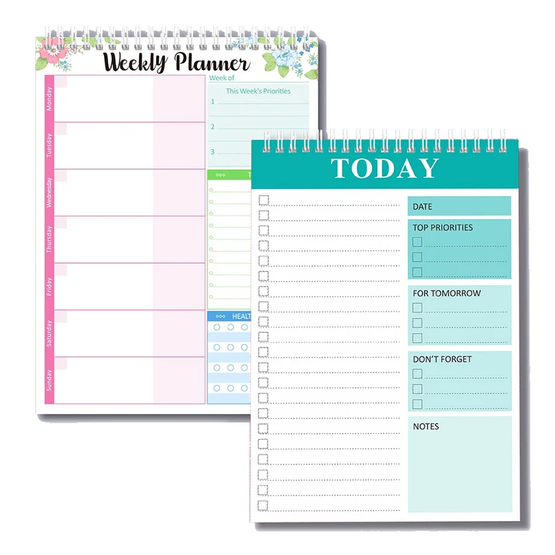 Undated Weekly Planning Pad  List Notepad with Calendar Perfect Desk Organizer for School & Work