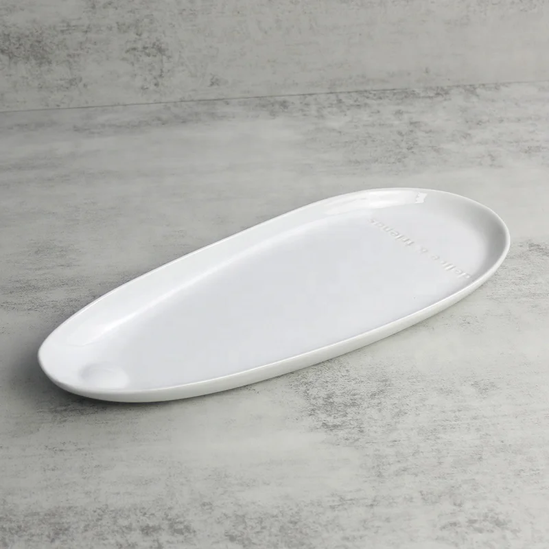 Креативная эллиптическая керамическая тарелка в китайском стиле для бытовых десертов и гостиничной посуды рождественского упаковочного использования