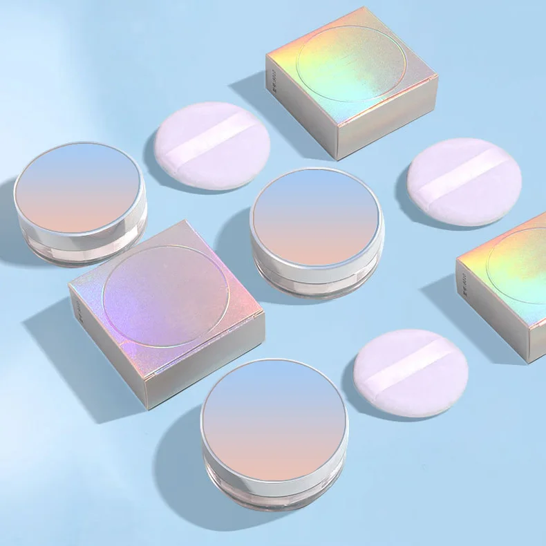 holographic container makeup products cosmetics products 2024 powder private label setting face loose powder container