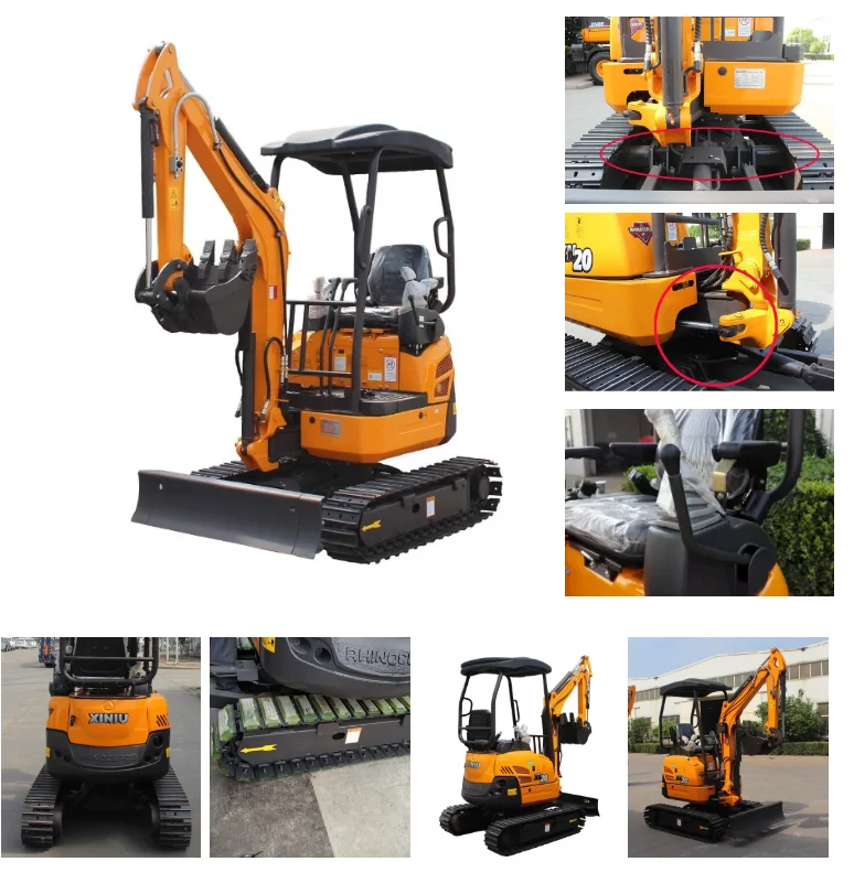 Crawler excavator 2 ton Excavator Mini earth moving machinery Kubota engine Mini Excavator Rhinoceros with CE EPA XN20