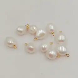 loose pearl 9-12 mm BIg baroque  nature freshwater pearl with hanger, DIY high luster PEARL