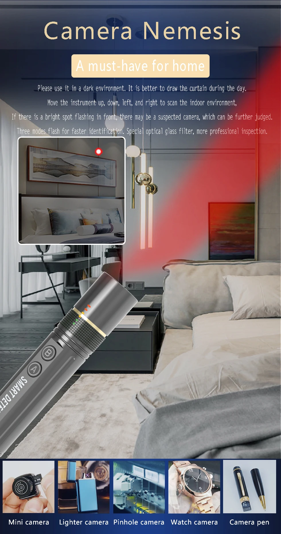 1MHz-6.5GHz Multi Function RF Signal Finder Detector Full Range Wireless Camera GSM GPS Cell Phone Radio Detector Bug Detectors