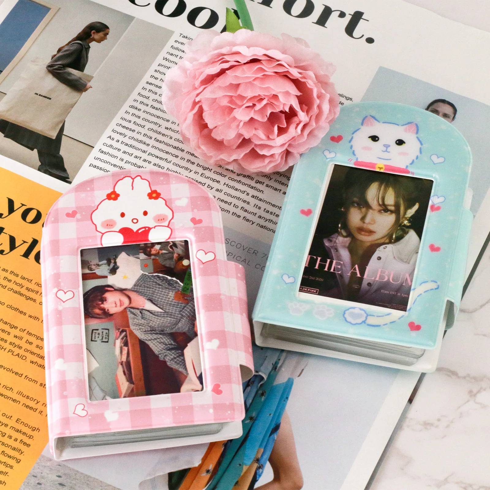 Custom kpop photo card holder book 3 Inch mini album with keychain for instax mini film