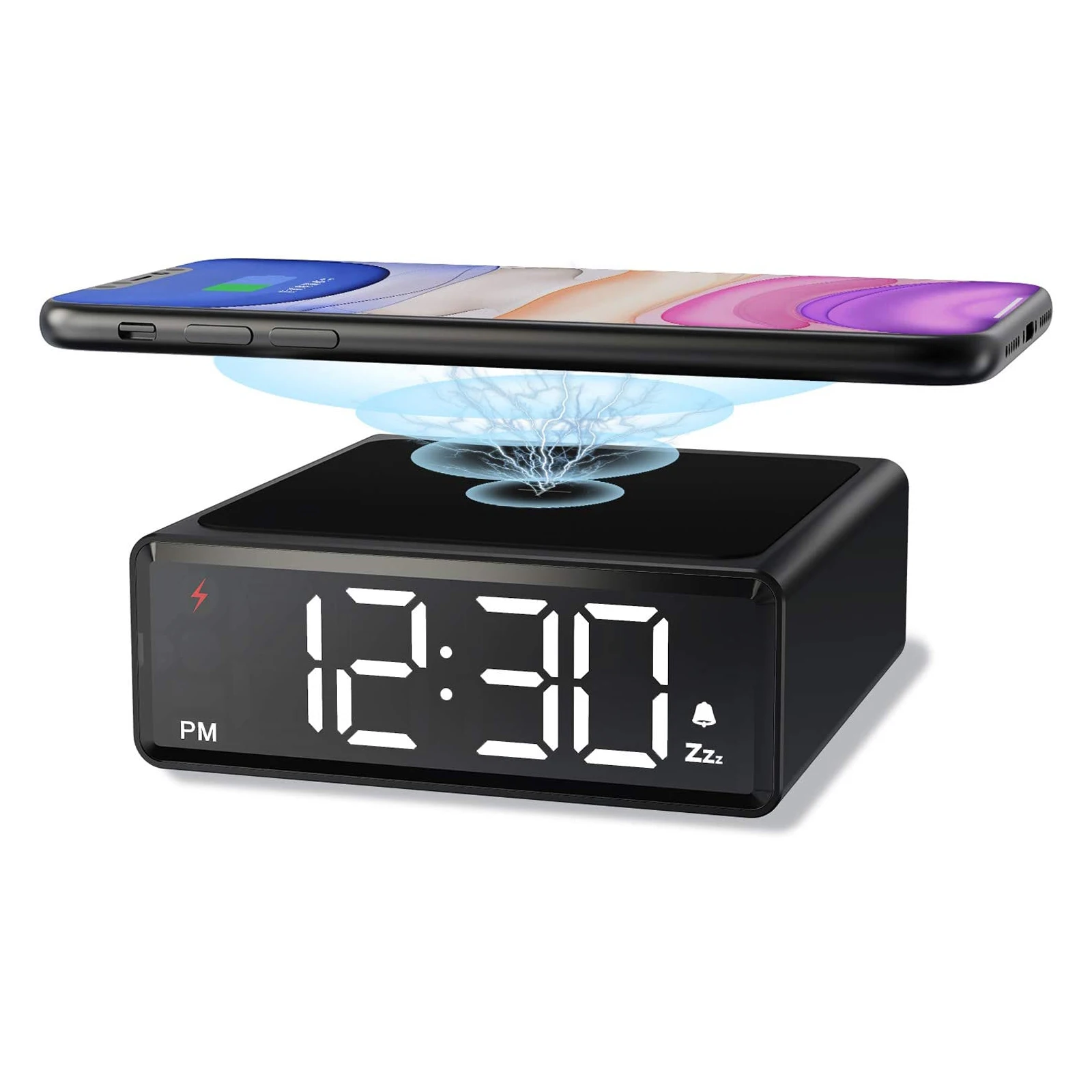 
Wholesale Led Smart 10W QI Wireless Charging Digital Alarm Clock 