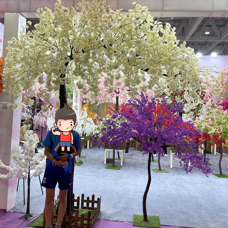 IFG factory selling wedding floor arrangement 10ft large drooping white cherry blossom arch tree