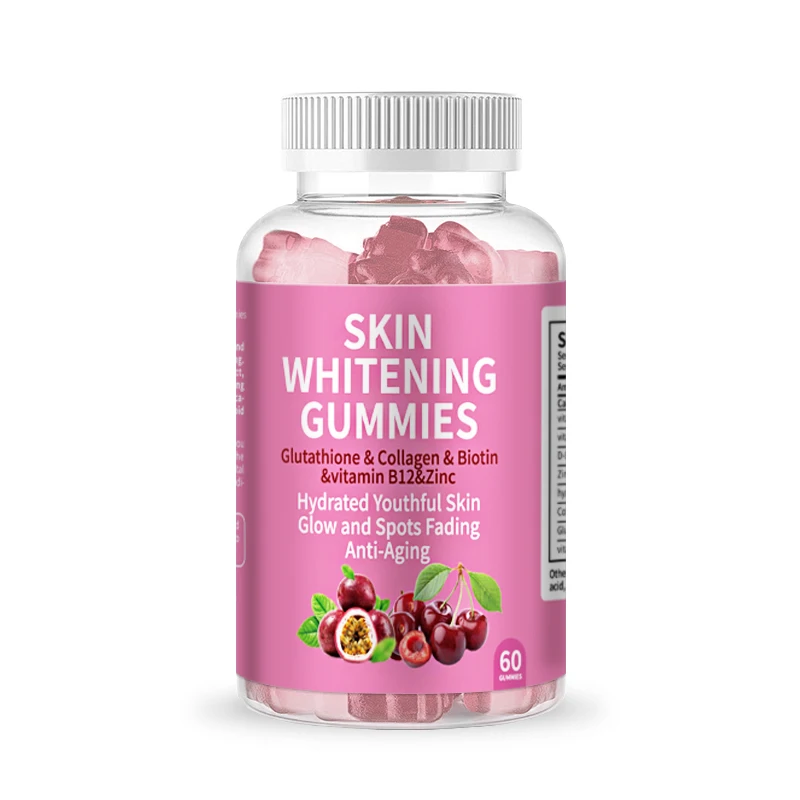 Hot Selling Herbal Supplements Skin Whitening Gummies Brightening Youthful Stay Young Supports Essential Amino Acids Elastin