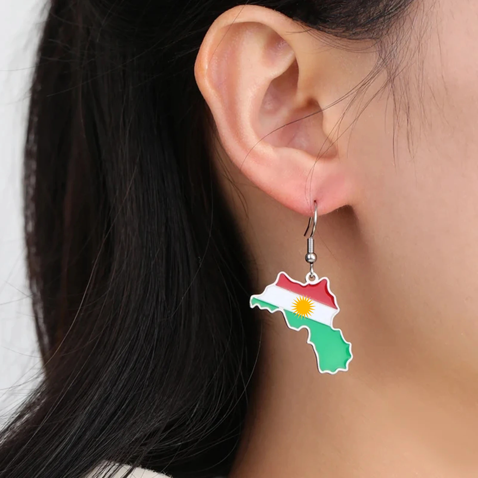 80 Models Kurdistan Kurds Flag Map Tie Clip Lapel Pin Ring Brooch Cuff Link Necklace Bracelet Earrings Key Chain Jewelry Set