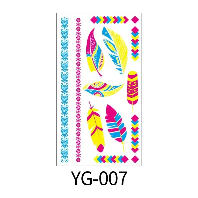 Water Transfer Glow Luminous Fluorescent Naughty Girl Body Temporal Temporary UV Sexy Neon Tattoo Stickers