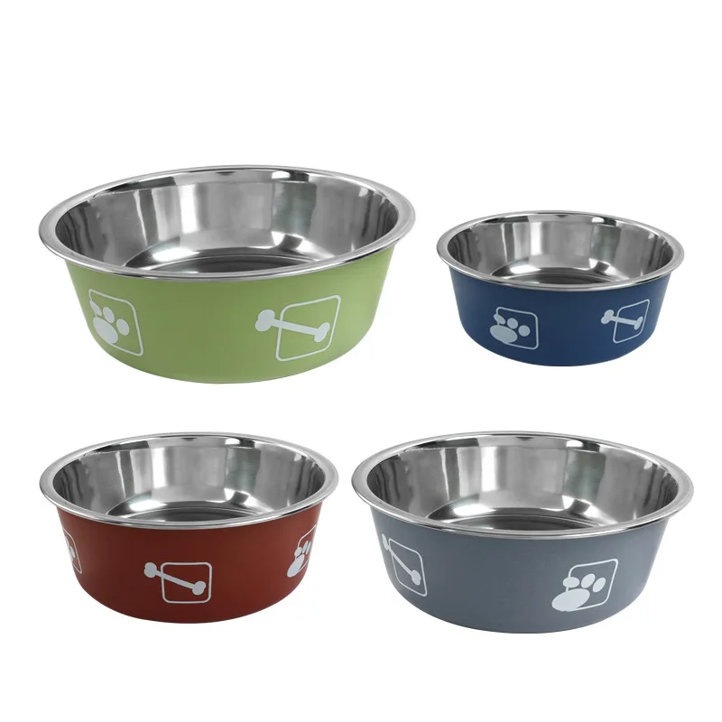 Non-slip Dog Bowls For Small Medium Large Dog Feeder Bowls And Drinkers Stainless Steel Pet Feeders Pets Dogs Accessories
