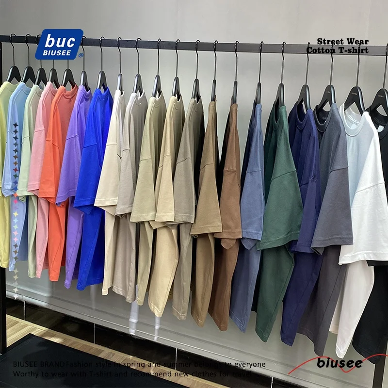 T-shirt Customization Wholesale Heavyweight 100% Blanks Cotton T shirts Oversized Clothes Men T-shirt