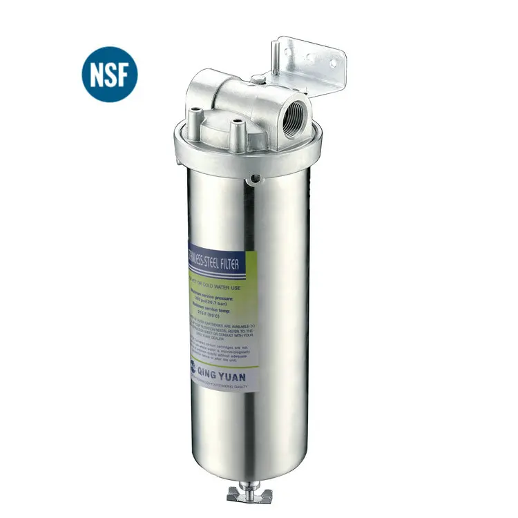 HONG HUI NSF HQS-10A 10 Inch Household Water Purifier Stainless Steel Clear Water Filter Housing