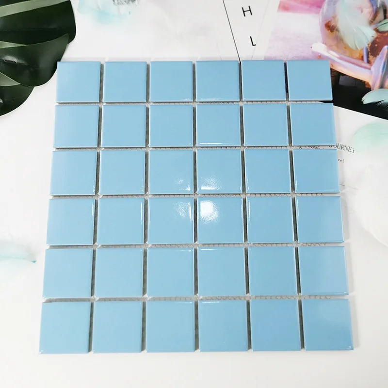 Ice crack swimming pool blue mosaic ceramic tiles swimming pool background wall bathroom mosaic wall tiles