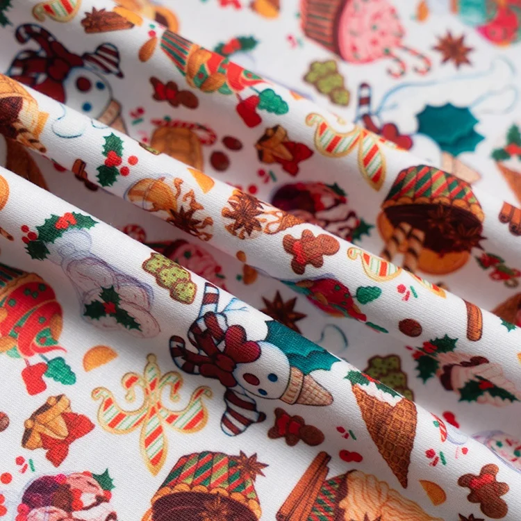 Digital Printed custom french terry fabric 95 polyester 5 spandex sweatshirt fabric for hoodies