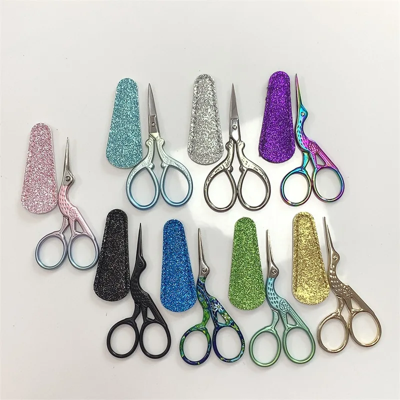 19 Colors Small Beauty Scissors Protective Case Eyebrow Scissors Storage Case Makeup Glitter Scissor Cover