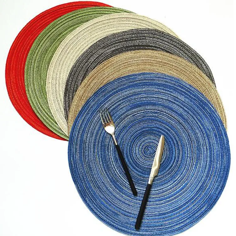 
New Baked Gourmet Background Potholder Cotton Yarn Colorful Nordic Style Home Round Kitchen Dining Table Place Mat 