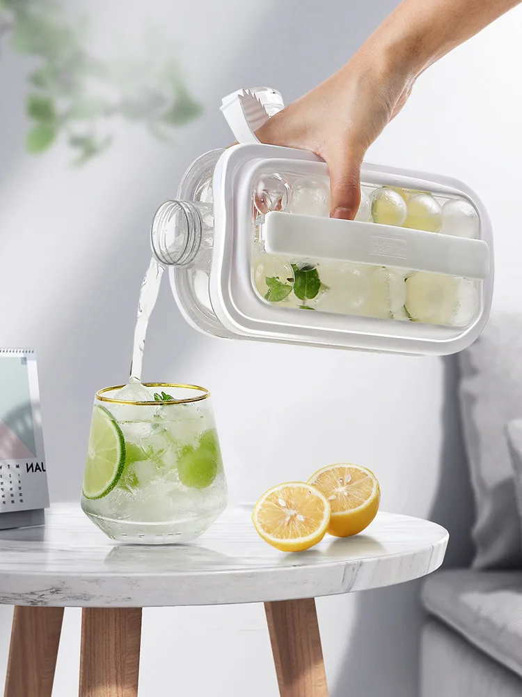 MJ Bar Kitchen Accessories Portable Ice Ball Maker Bottle 17 Grid Flat Body for Hockey Coffee Whiskey Ice Ball Maker Kettle