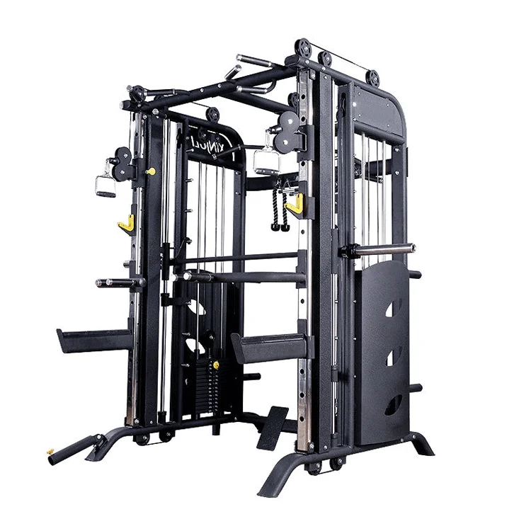 Home Gym Equipment Commercial Trainer Power Cage Cable Crossover Multi Functional Squat Rack 3d Smith Machine