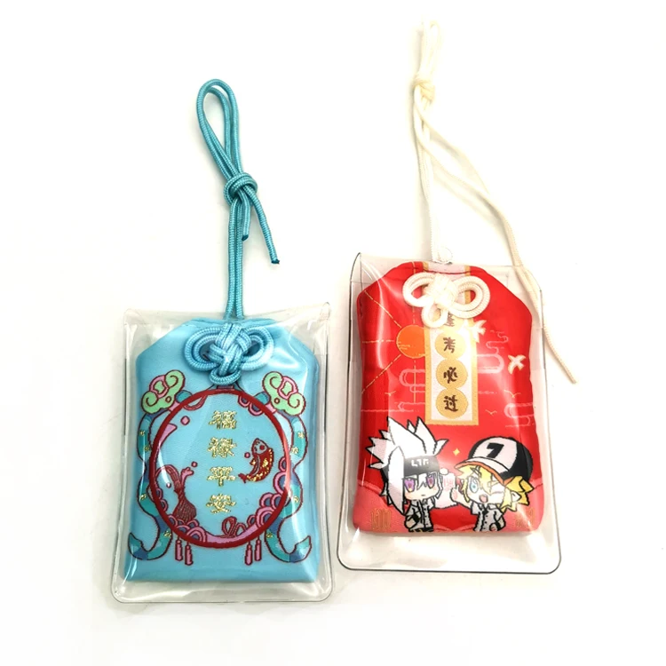 YYX Custom Anime Japanese Omamori Pouch Bag Lucky Charms Pouch Love Health Safety Amulet Sachet Omamori Embroidery Fabric Crafts