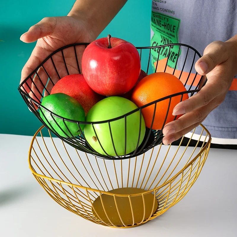 Iron wire fruit basket creative lotus leaf irregular iron fruit basket snack compote
