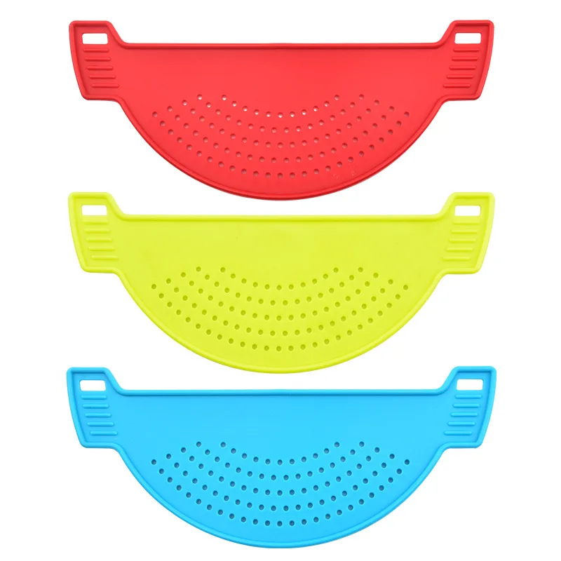 Heat resistant Anti-spill silicone drainage board kitchen drain strainer fruit noodles Leakproof baffle water Filter