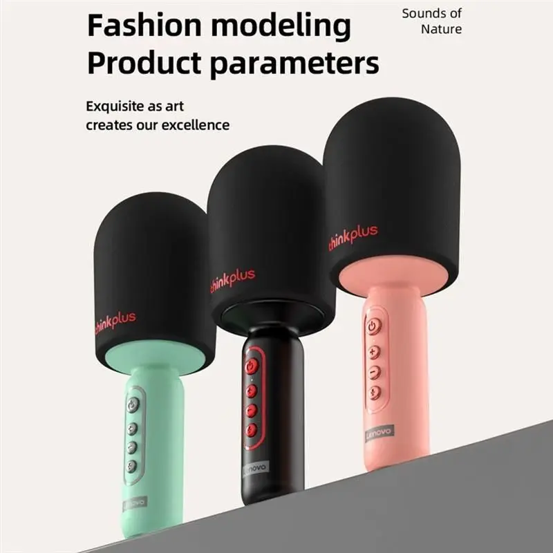 Lenovo M1 live streaming Built-in Sound Card Portable Handheld Smartphones karaoke Wireless Blue tooth Microphone with speaker