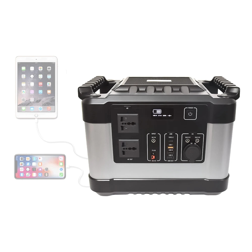 Домашняя портативная электростанция 1000 Вт, портативная электростанция с джампером, портативная электростанция 1000 Вт, солнечный генератор