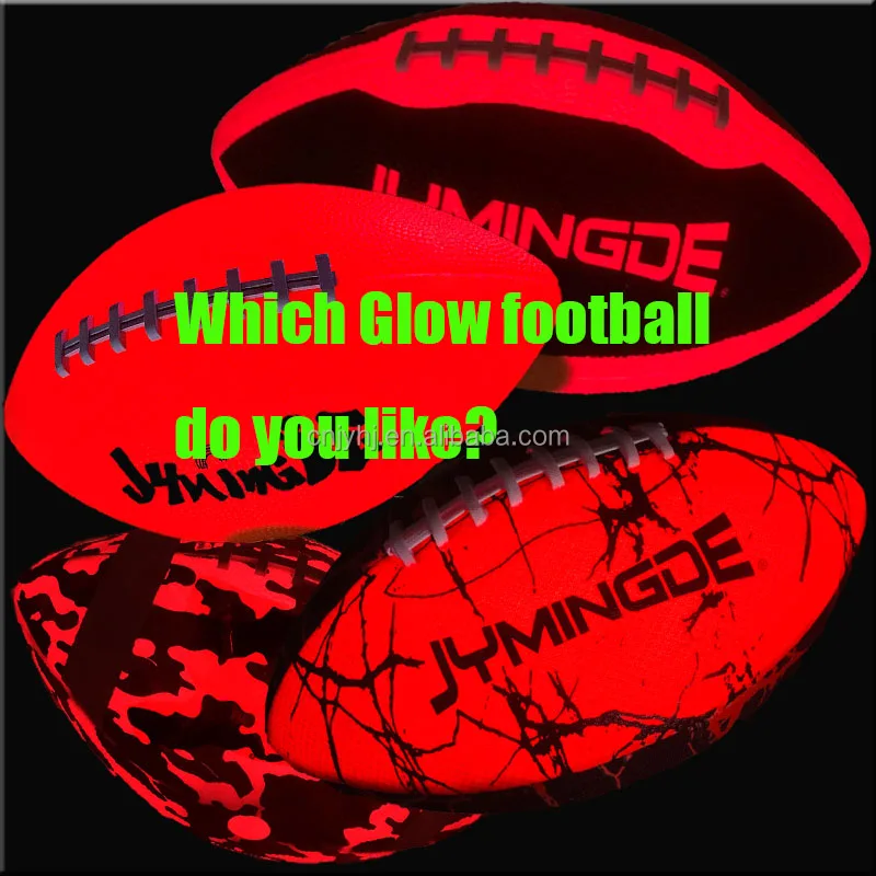 Custom logo print decoration glow in the dark rubber american football