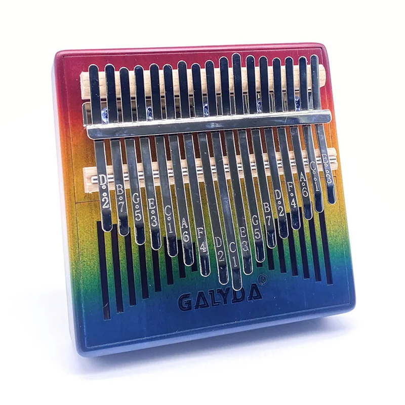 factory stock mahogany wooden musical instruments children colorful thumb piano wood kalimba kids toy musical instrument toys