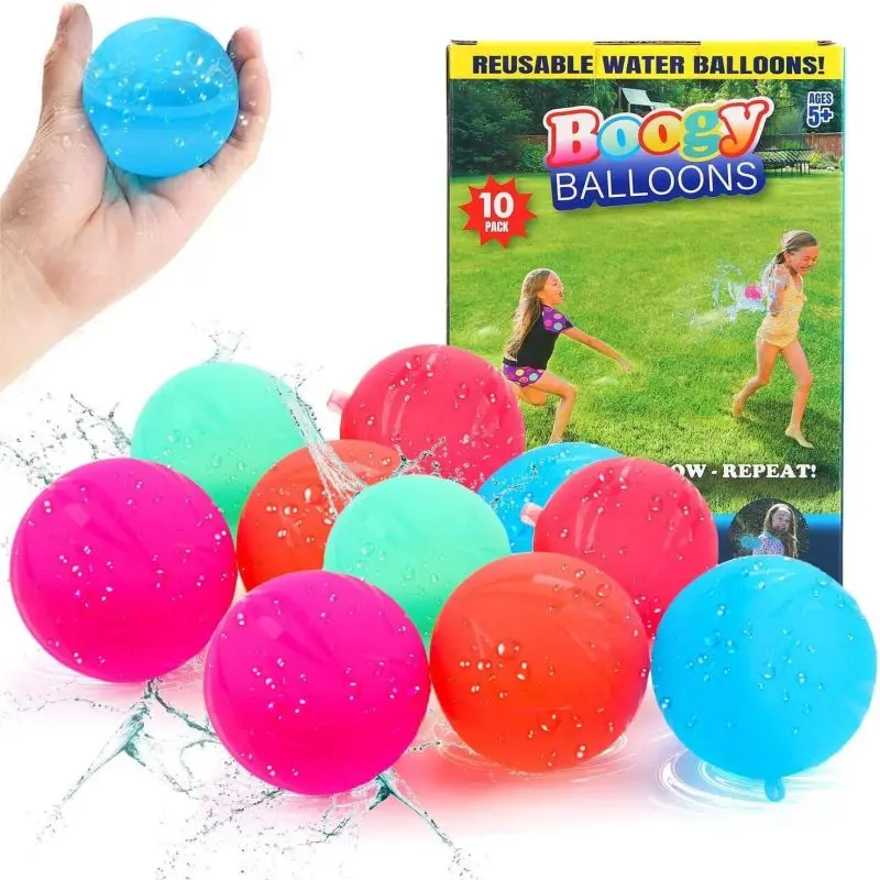 Silicone Water Balloon Bomb splash 10Pcs Bunch For Kids Rapid Fill Summer Pool Ball Reusable Water Balloon