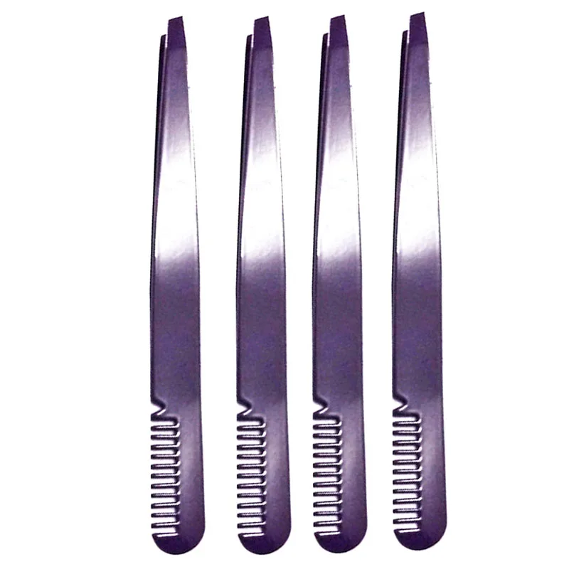 Tow-in-one Dual Purpose Stainless Steel Eyebrow Tweezers With Combing Tail