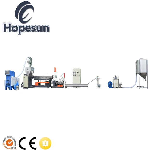 PP HDPE LDPE PE Garbage film pelletizing machinery plastic film pelletizing plant