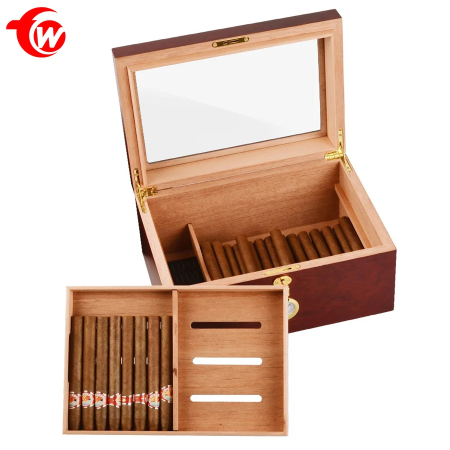 Customized  manufacturer cabinet  piano laqucer Cigar Accessories Handmade Cigar Humidor wood cigar boxes
