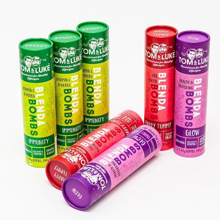 Plastic Free Food Grade Packaging Custom Cylinder Paper Tube Round Cardboard Tube With Custom Print