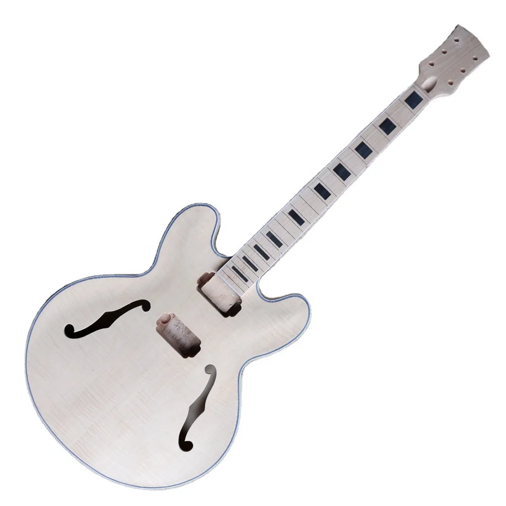 Flyoung Cheap Price 335 Semi-finished Electric Guitar Kits DIY Guitar