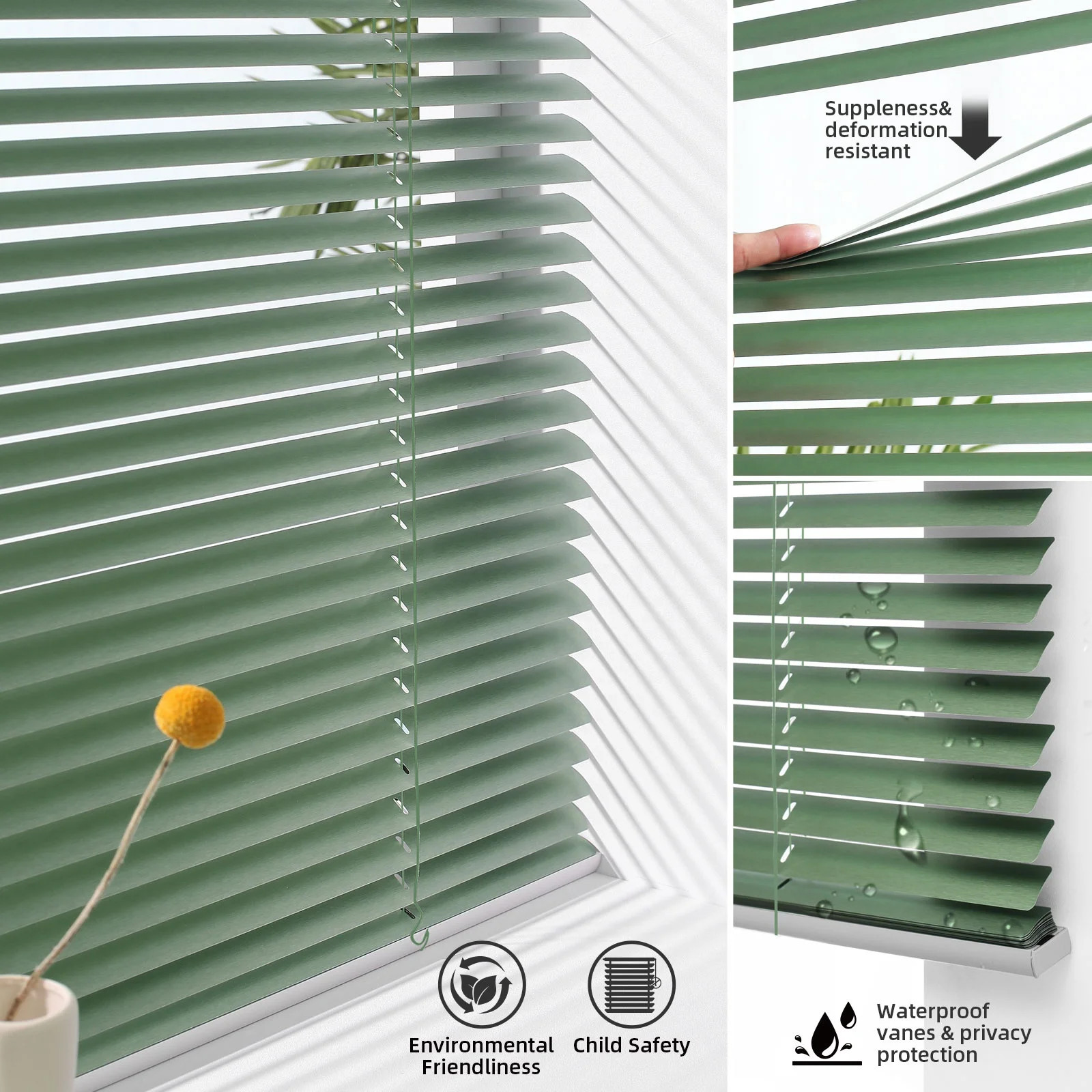 Electronic Smart Blinds Zigbee Automatic  Aluminum Venetian Blinds for Office Living Room Built-in Blind Motor
