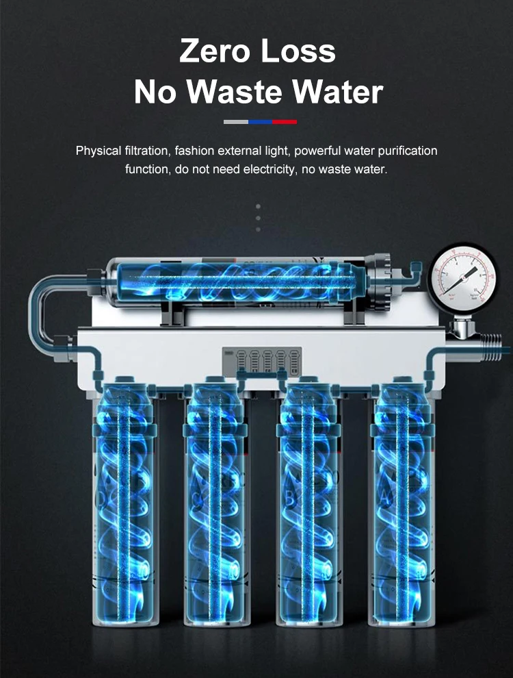 Level 5 ultrafiltration food grade 304 water filtration system with zero loss and no wastewater in the water purifier