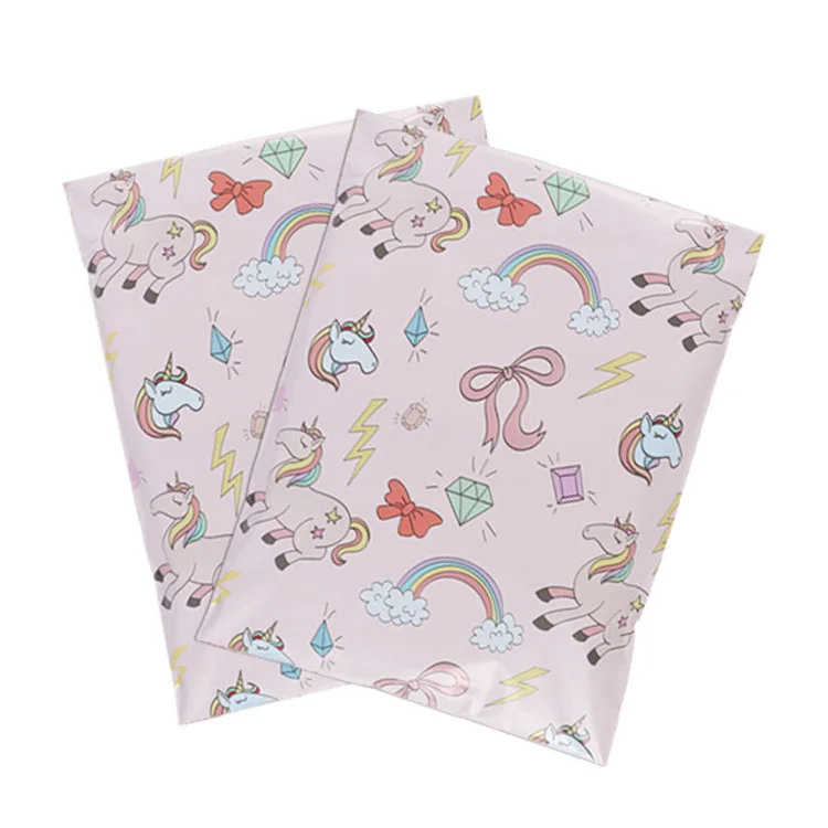 customized logo designs eco-friendly colorful pattern polymailer envelopes postal ldpe plastic packaging poly postage bags