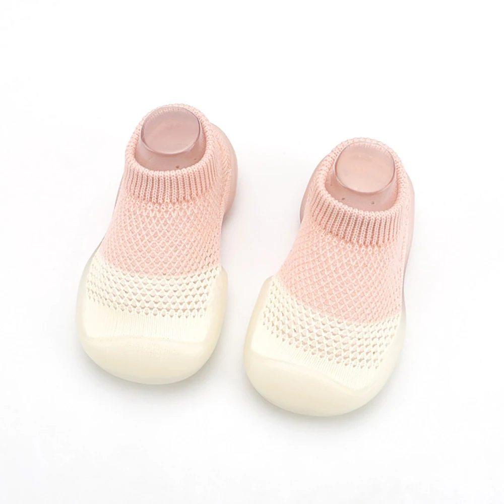 Wholesale Summer Newborn Low Cut Knit Slipper Children Non-Slip Baby Boys Girls Indoor Rubber Soles Big Mesh Thin Socks Shoes