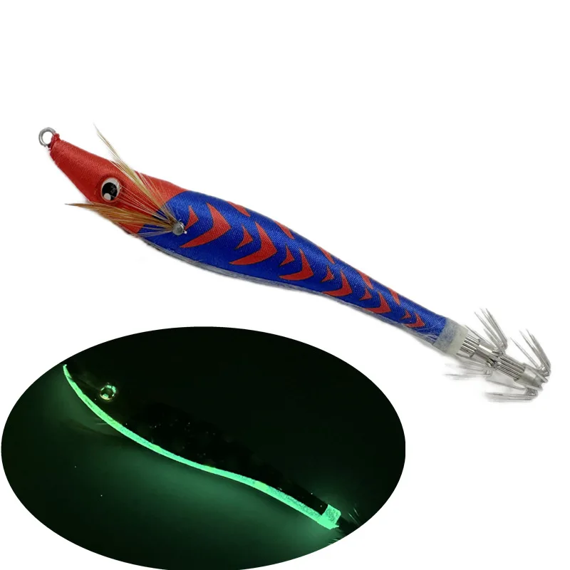 Newoem 100 г/120 г светящийся крюк для кальмаров приманка глубоководная деревянная креветка-Каракатица с японским трубчатым крючком легкая рыболовная