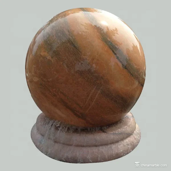 Modern Natural Marble Stone Garden Outdoor Round Granite Rolling Ball Water Fountain